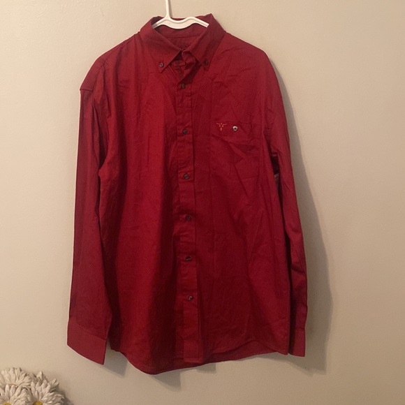 NWT Wrangler 20x Competition Advanced Comfort Button Down Burgundy Longsleeve L - Picture 3 of 9